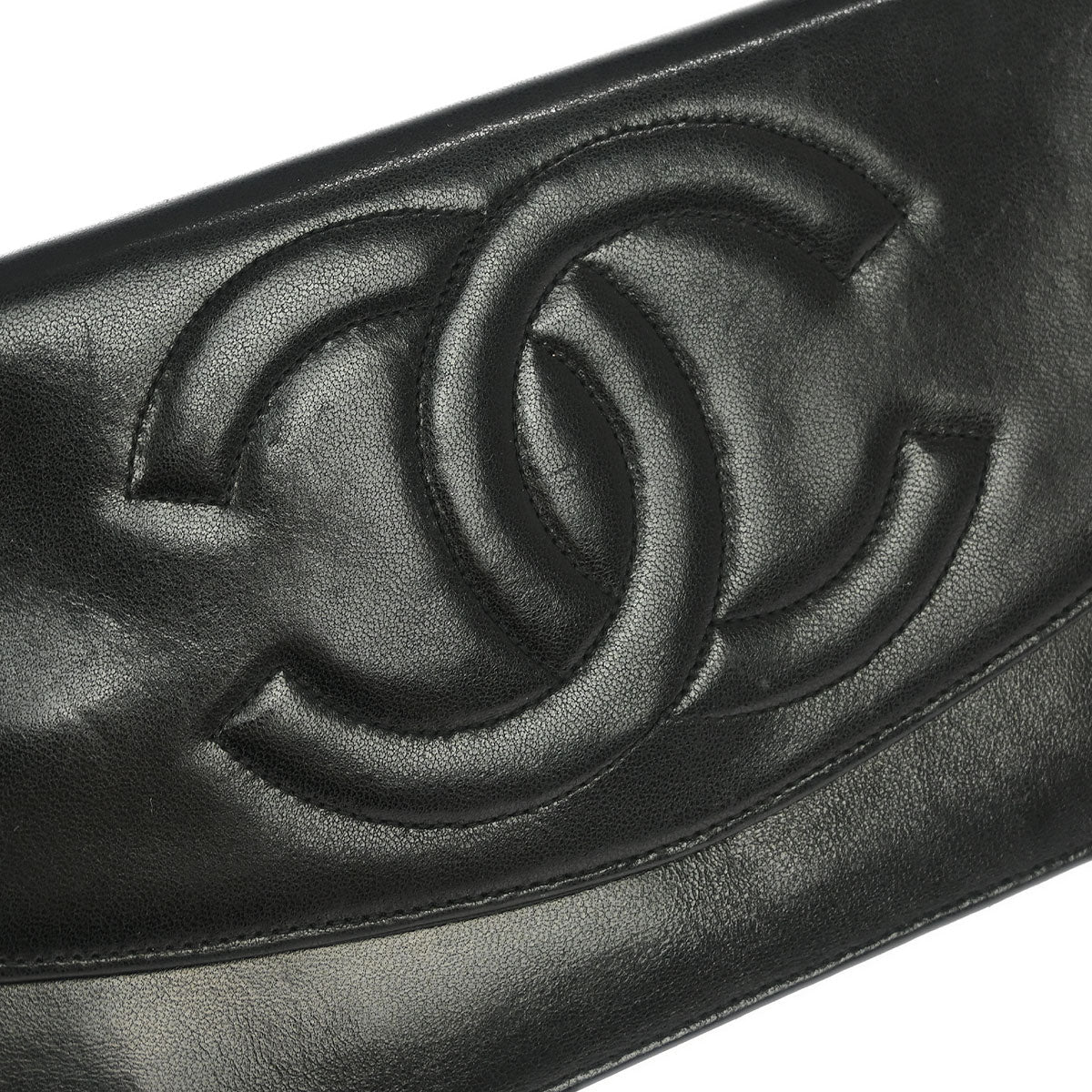 Chanel 1991-1994 Black Lambskin Wallet Purse