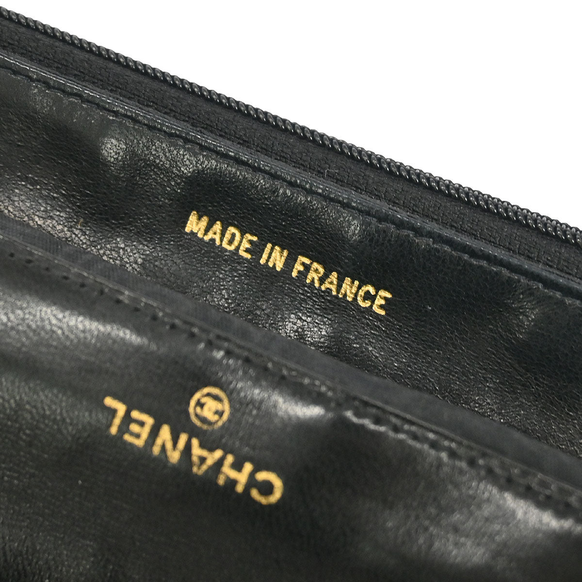 Chanel 1991-1994 Black Lambskin Wallet Purse