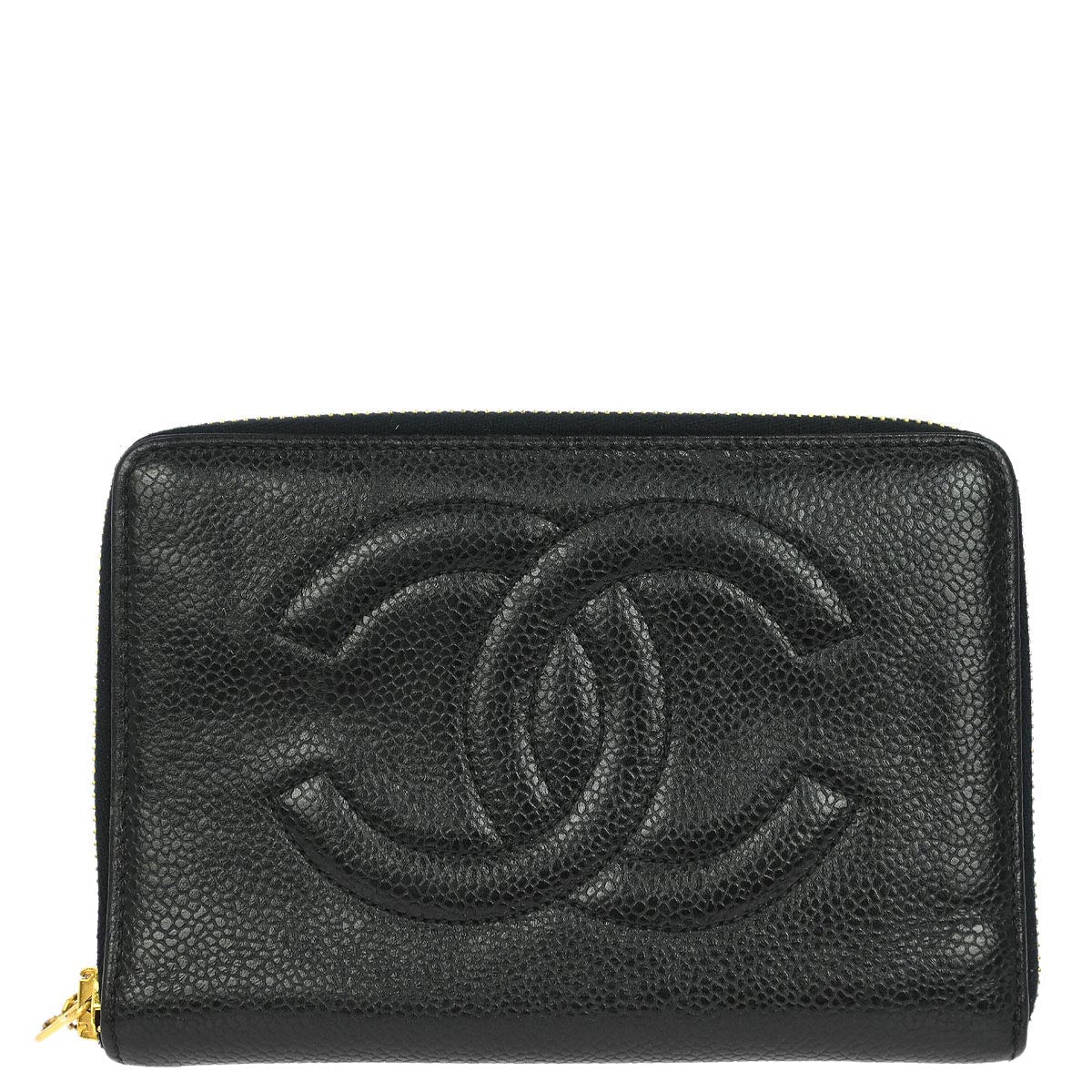 Chanel 1997-1999 Black Caviar Wallet Purse