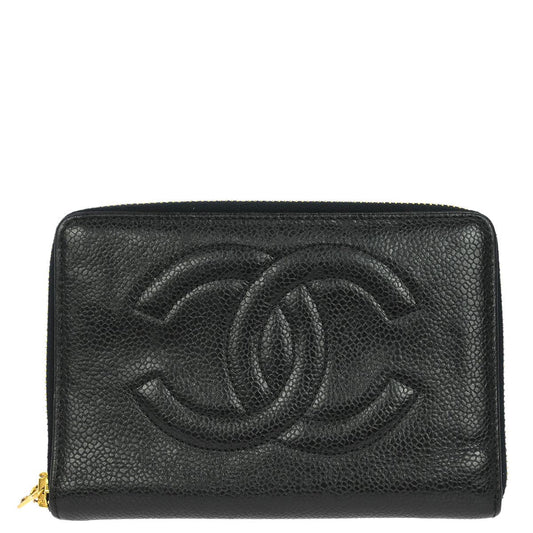 Chanel 1997-1999 Black Caviar Wallet Purse