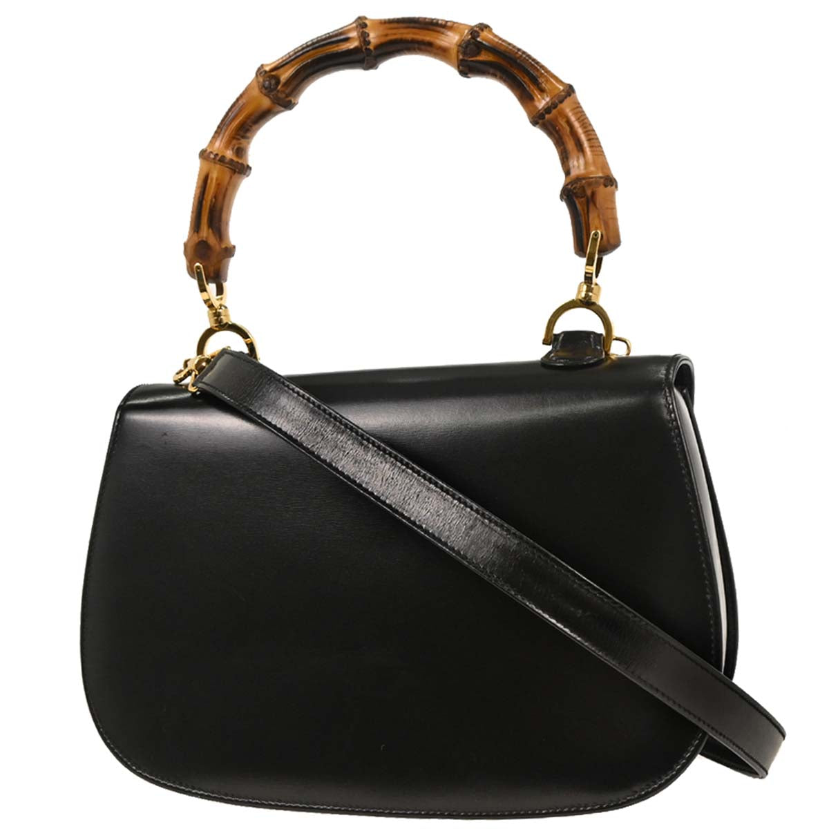 Gucci Black Bamboo 2way Shoulder Handbag