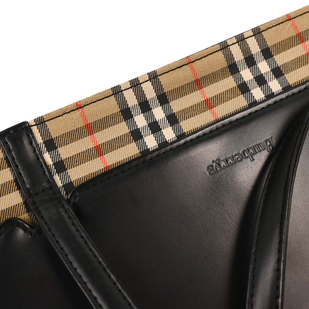Burberrys Beige Black Burberry Check Handbag