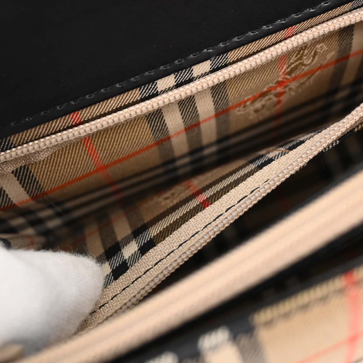 Burberrys Beige Black Burberry Check Handbag