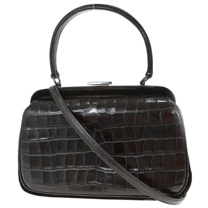 Prada * Brown Leather Velvet Handbag