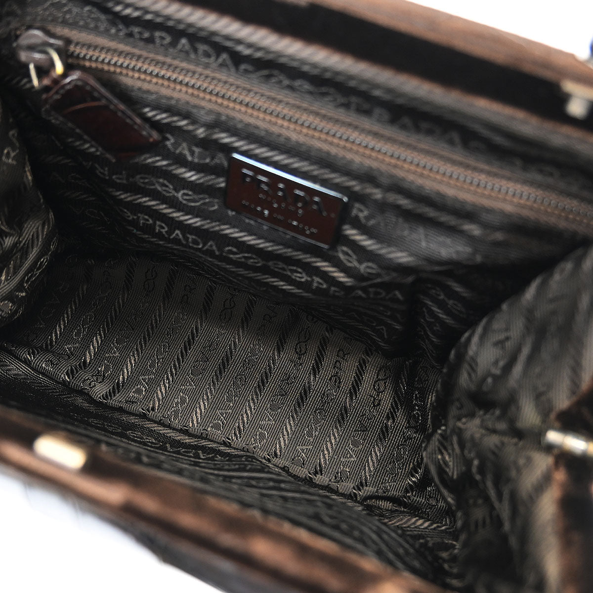 Prada * Brown Leather Velvet Handbag