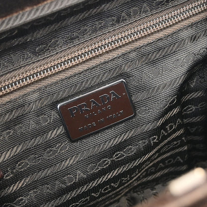 Prada * Brown Leather Velvet Handbag