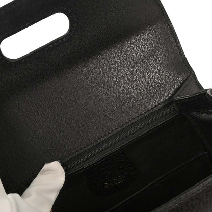 Gucci Black Pigskin Bamboo 2way Shoulder Handbag