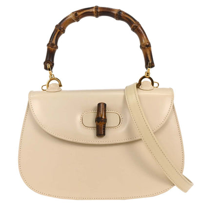 Gucci Light Beige Bamboo 2way Shoulder Handbag