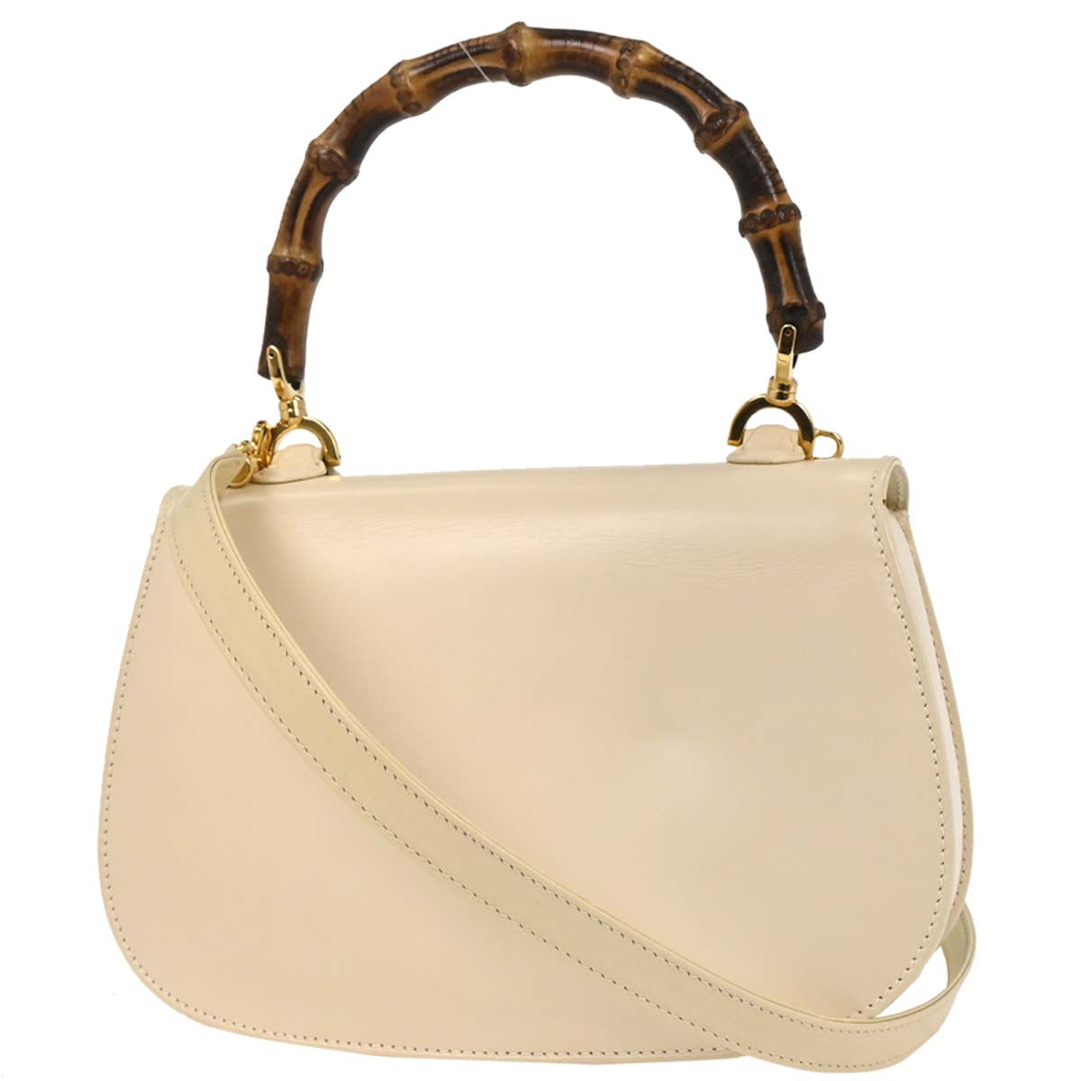 Gucci Light Beige Bamboo 2way Shoulder Handbag