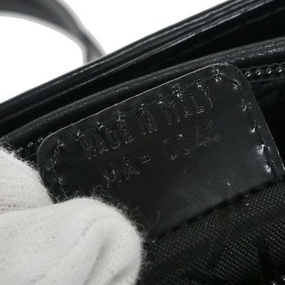 Christian Dior * Black White Fur Medium Lady Dior 2way Shoulder Handbag