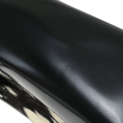 Christian Dior * Black White Fur Medium Lady Dior 2way Shoulder Handbag