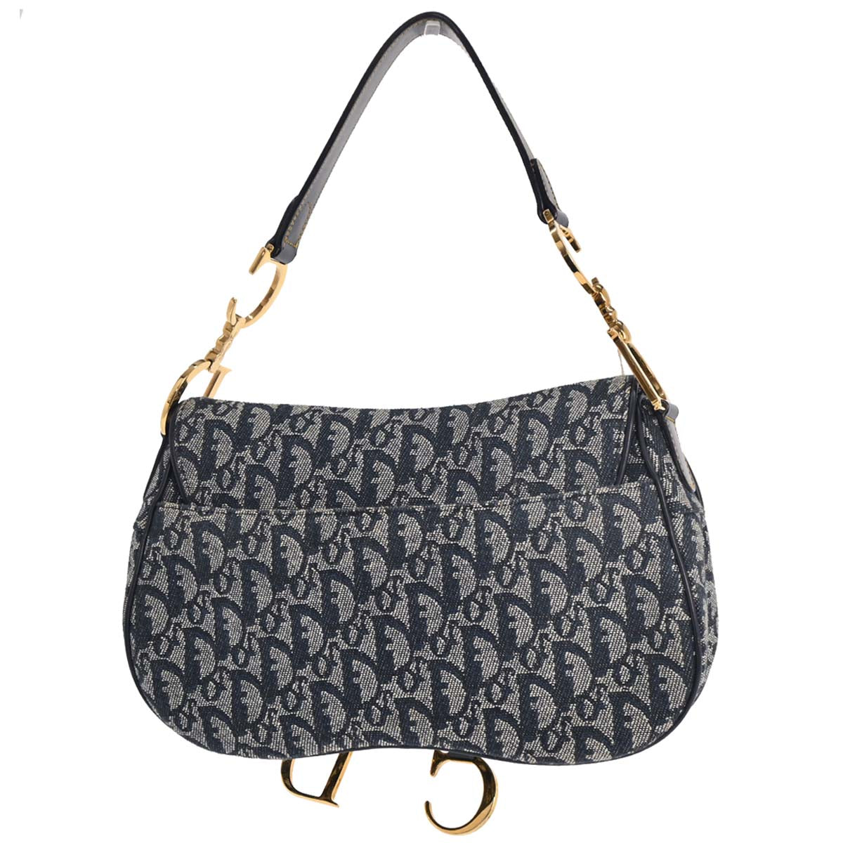 Christian Dior Navy Trotter Double Saddle Handbag