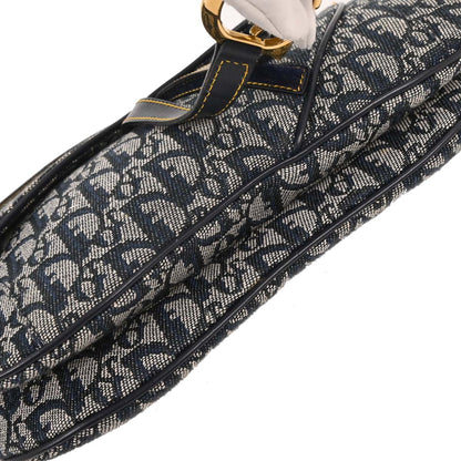 Christian Dior Navy Trotter Double Saddle Handbag