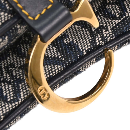 Christian Dior Navy Trotter Double Saddle Handbag