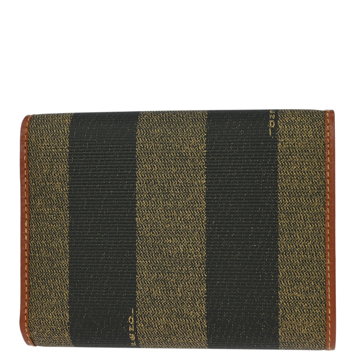 Fendi Black Brown Pequin Wallet