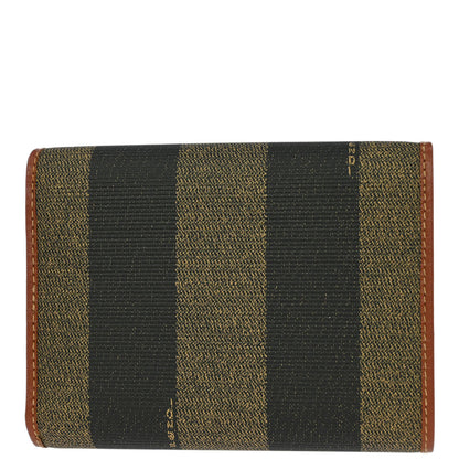 Fendi Black Brown Pequin Wallet