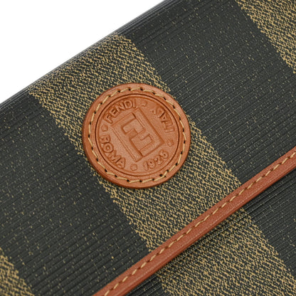 Fendi Black Brown Pequin Wallet