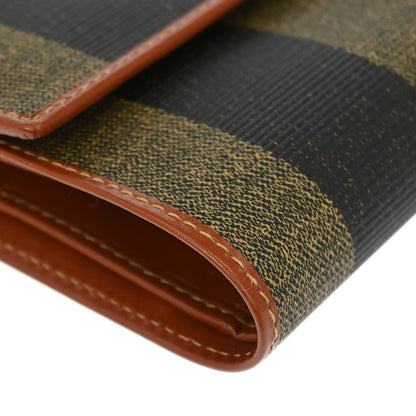 Fendi Black Brown Pequin Wallet
