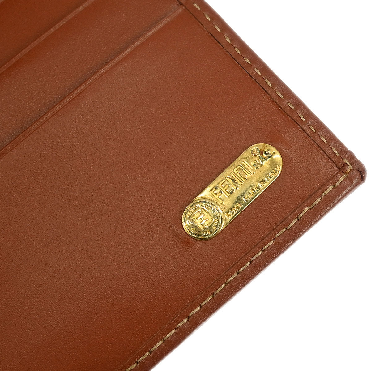 Fendi Black Brown Pequin Wallet