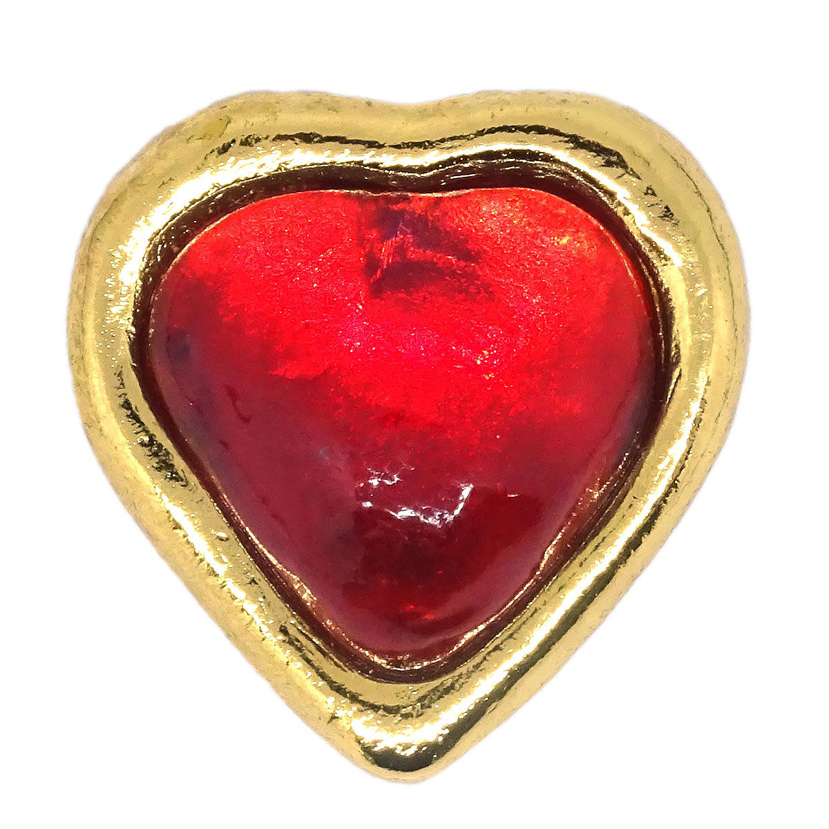 Yves Saint Laurent Brooch Pin Gold Red Gripoix