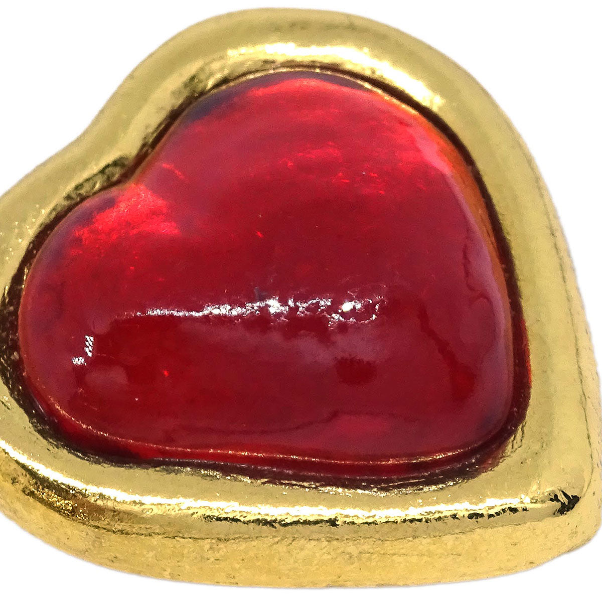 Yves Saint Laurent Brooch Pin Gold Red Gripoix