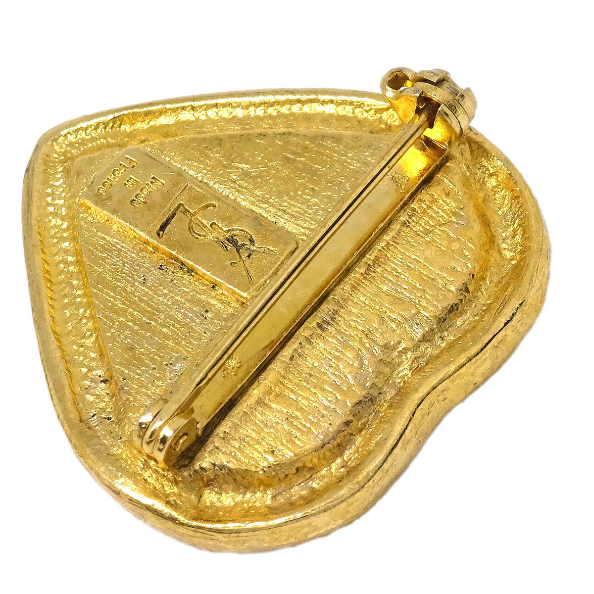 Yves Saint Laurent Brooch Pin Gold Red Gripoix