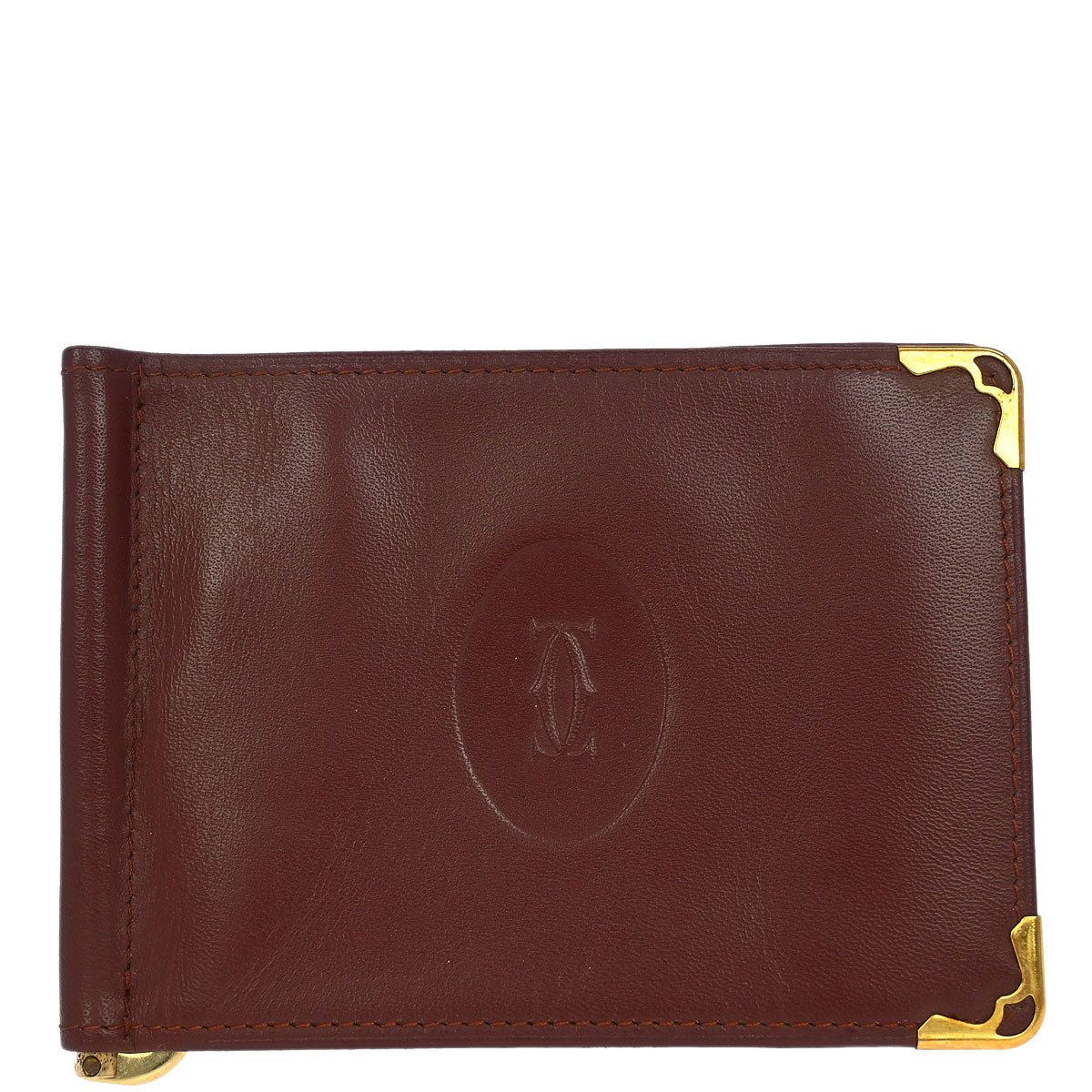 Cartier Bordeaux Leather Cardholder Small Good