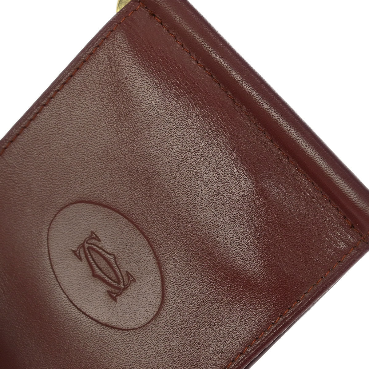 Cartier Bordeaux Leather Cardholder Small Good