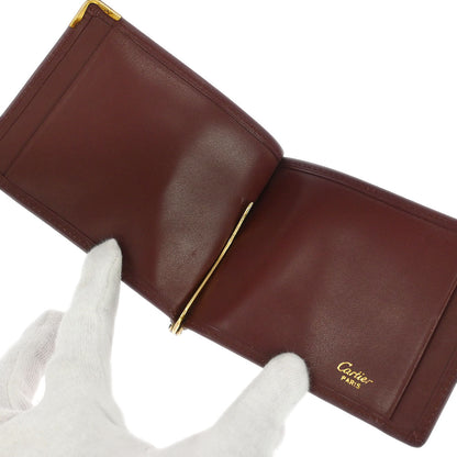 Cartier Bordeaux Leather Cardholder Small Good