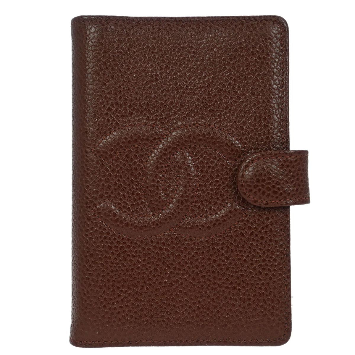 Chanel 1997-1999 Brown Caviar Note Book Cover Small Good
