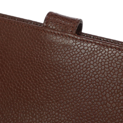 Chanel 1997-1999 Brown Caviar Note Book Cover Small Good