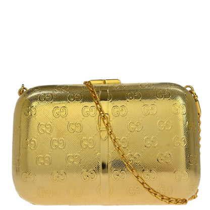 Gucci Gold Metal GG Pouch Chain Shoulder Bag