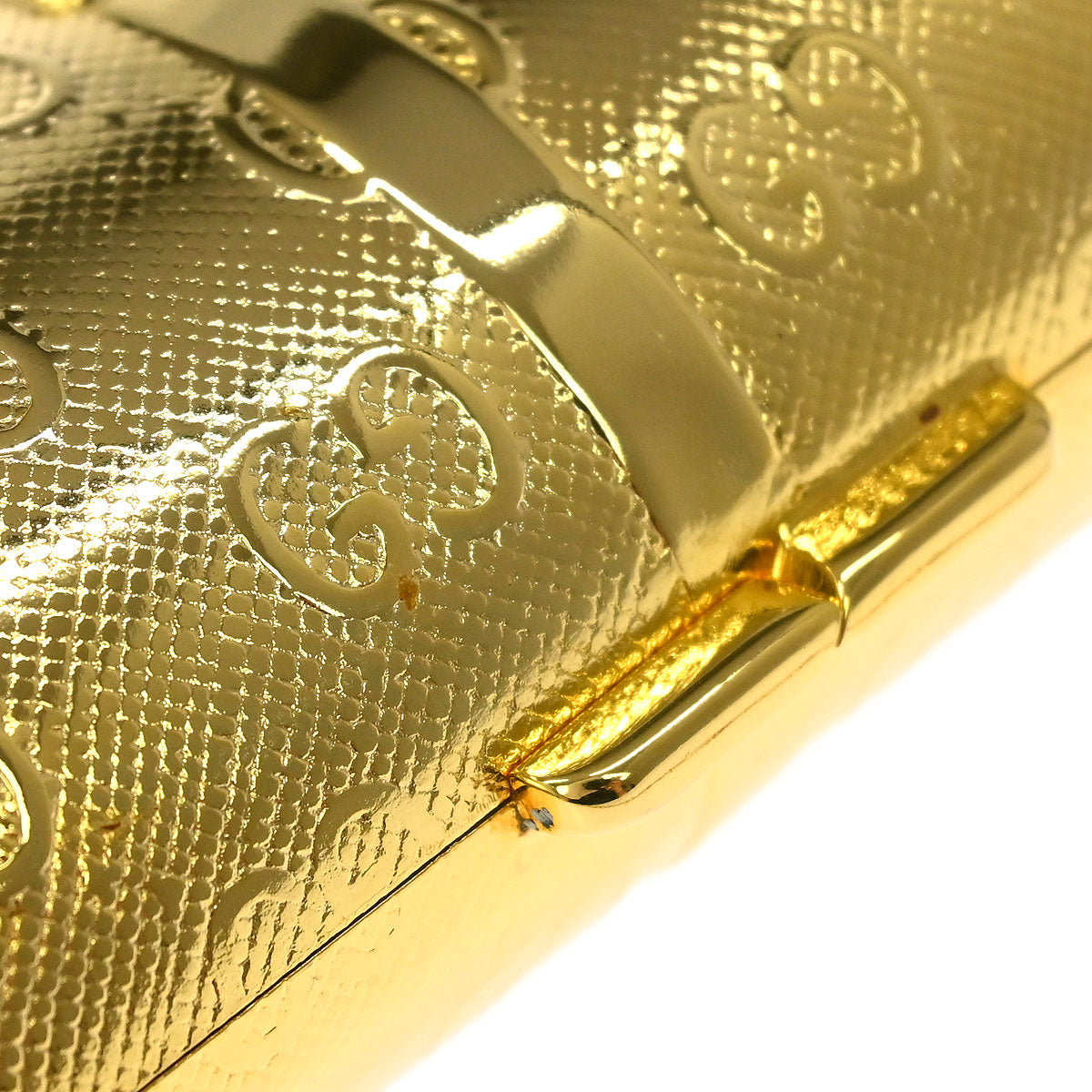 Gucci Gold Metal GG Pouch Chain Shoulder Bag