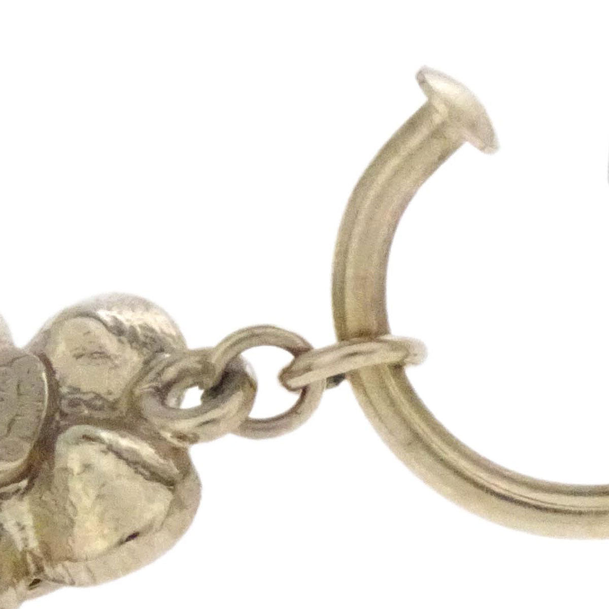 Chanel Dangle Flower Piercing Earrings Gold Rhinestone 07A