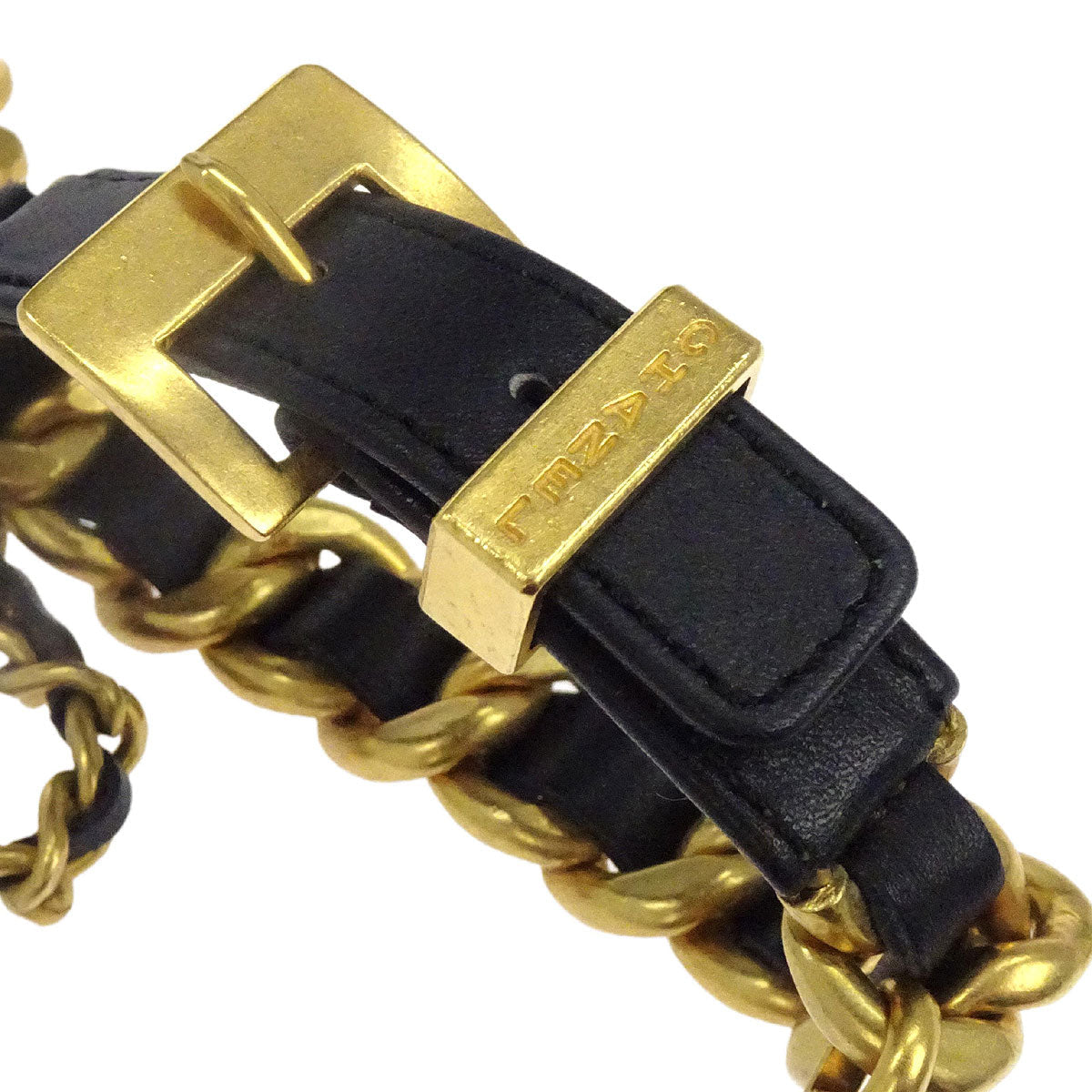Chanel Clover Bracelet Gold Black 93A