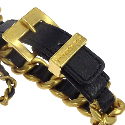 Chanel Clover Bracelet Gold Black 93A