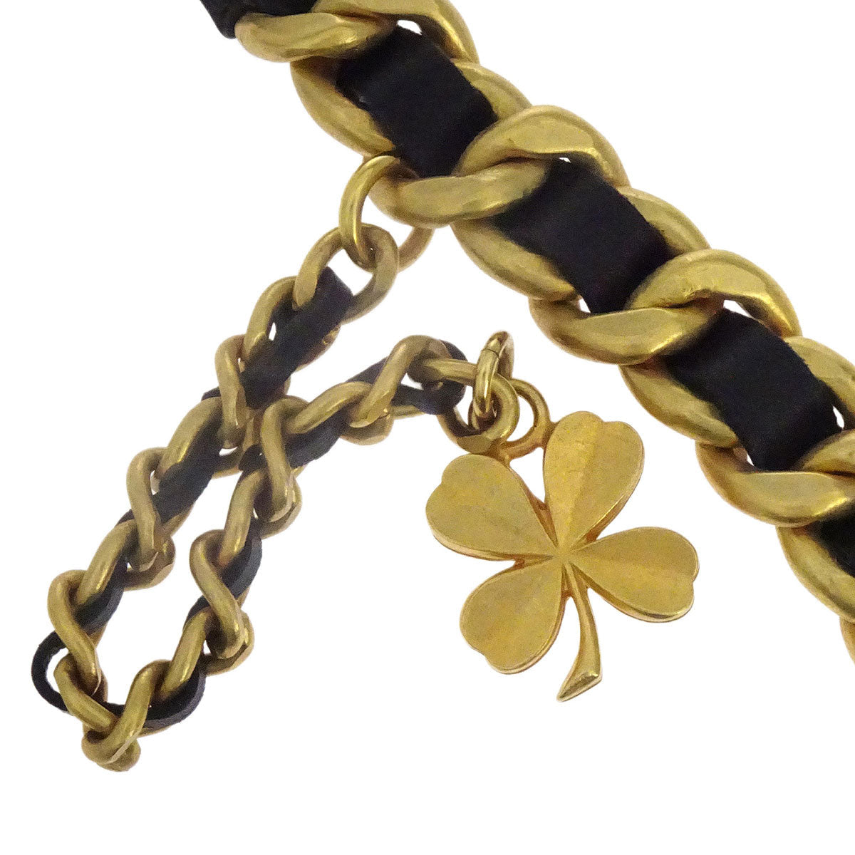 Chanel Clover Bracelet Gold Black 93A