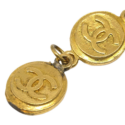 Chanel Dangle Button Earrings Clip-On Gold
