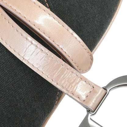 Christian Dior Gray Pink Denim Saddle Handbag