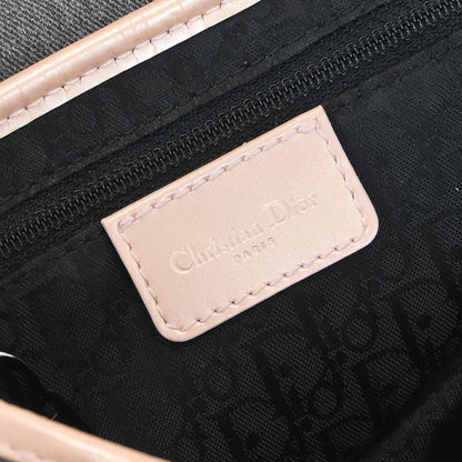 Christian Dior Gray Pink Denim Saddle Handbag