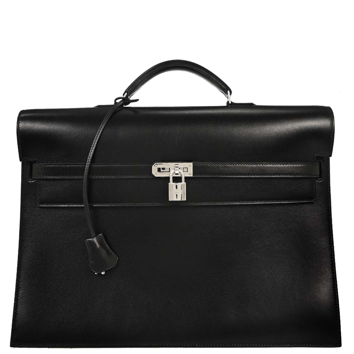 Hermes Black Box Calf Kelly Depeches 38 Briefcase