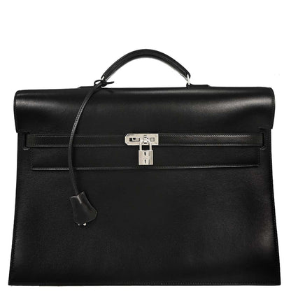 Hermes Black Box Calf Kelly Depeches 38 Briefcase