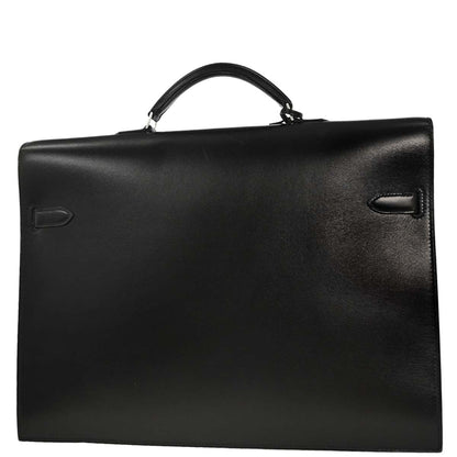 Hermes Black Box Calf Kelly Depeches 38 Briefcase