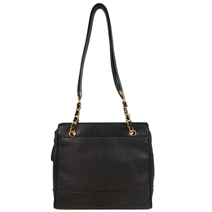 Chanel Black Caviar Triple CC Shoulder Tote Bag