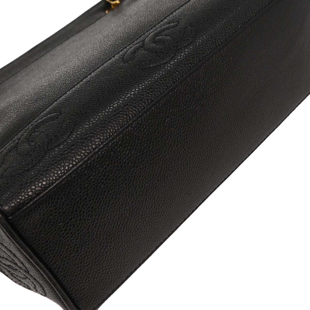 Chanel Black Caviar Triple CC Shoulder Tote Bag