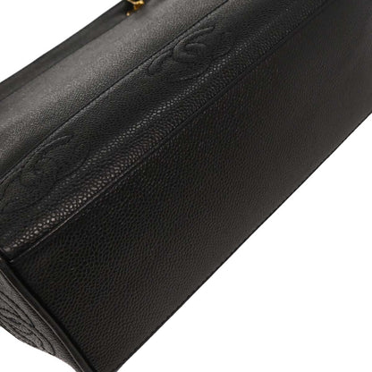 Chanel Black Caviar Triple CC Shoulder Tote Bag