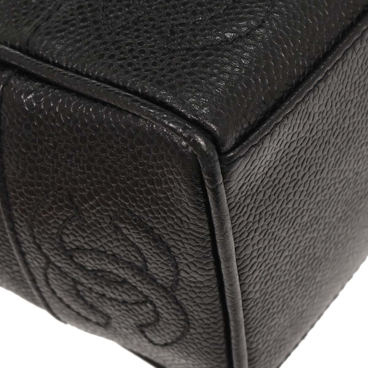 Chanel Black Caviar Triple CC Shoulder Tote Bag