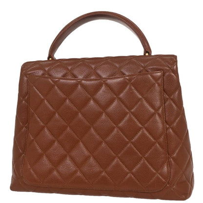 Chanel Brown Caviar Top Handle Handbag