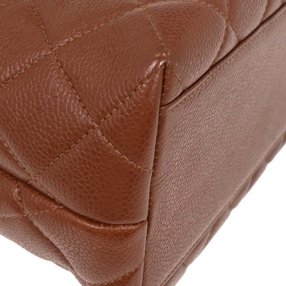 Chanel Brown Caviar Top Handle Handbag