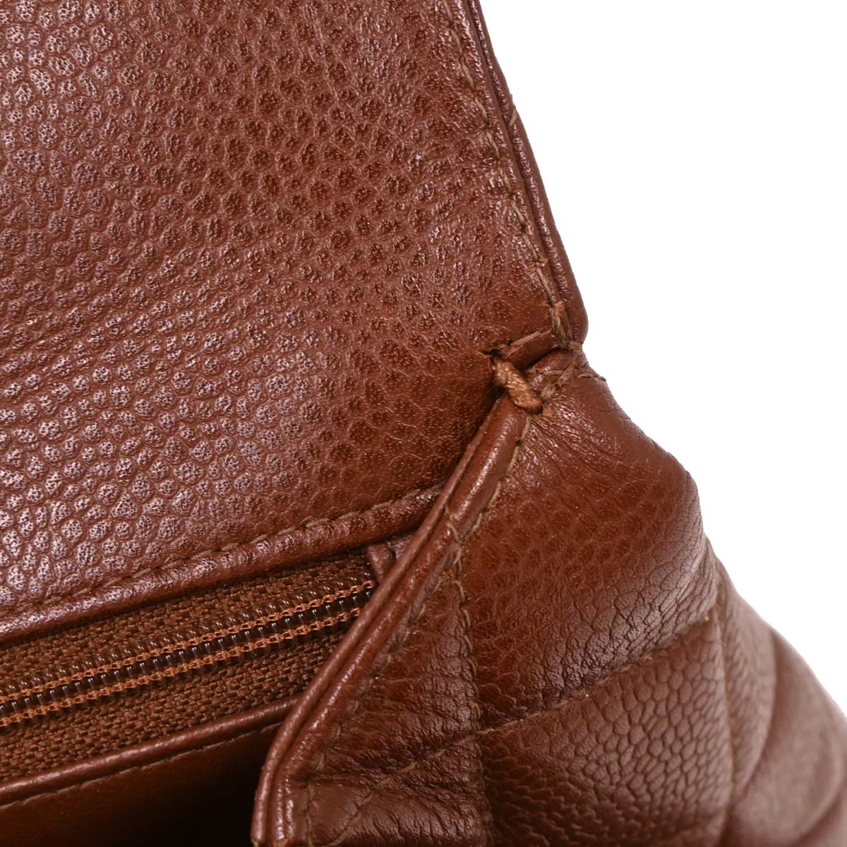 Chanel Brown Caviar Top Handle Handbag